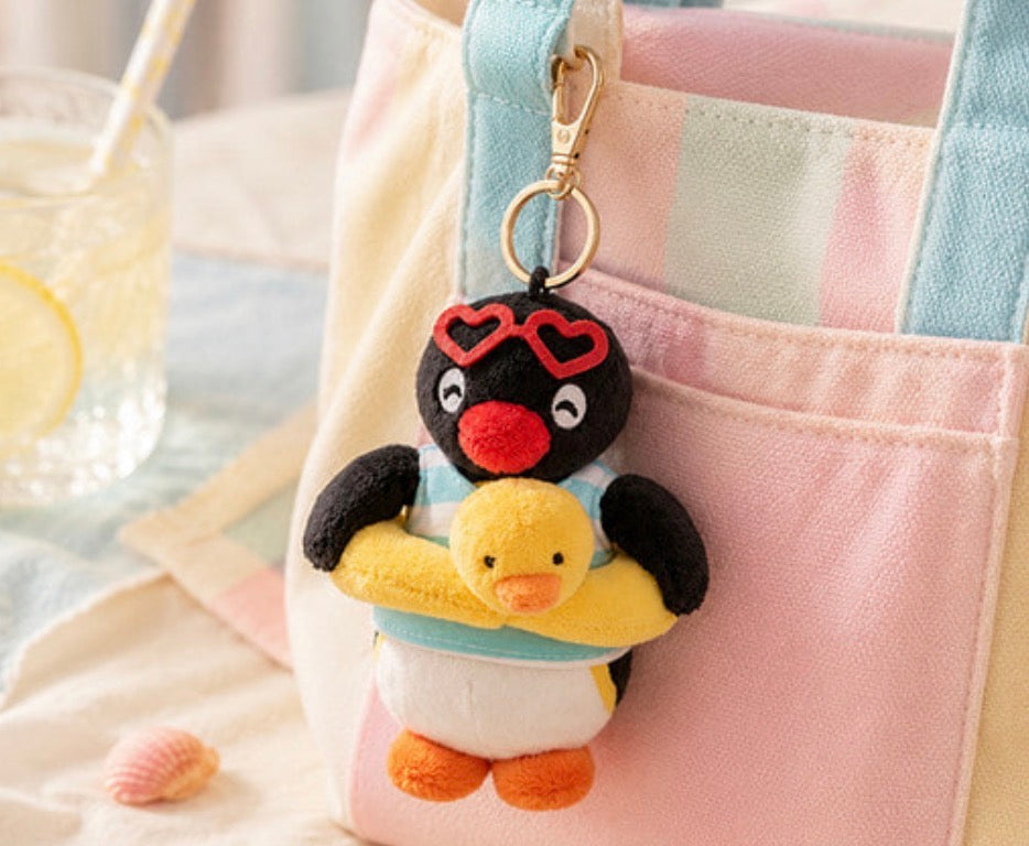 韓國Pingu 和Pinga 沙灘嬉水造型匙扣[預購貨品，下單後14天出貨]
