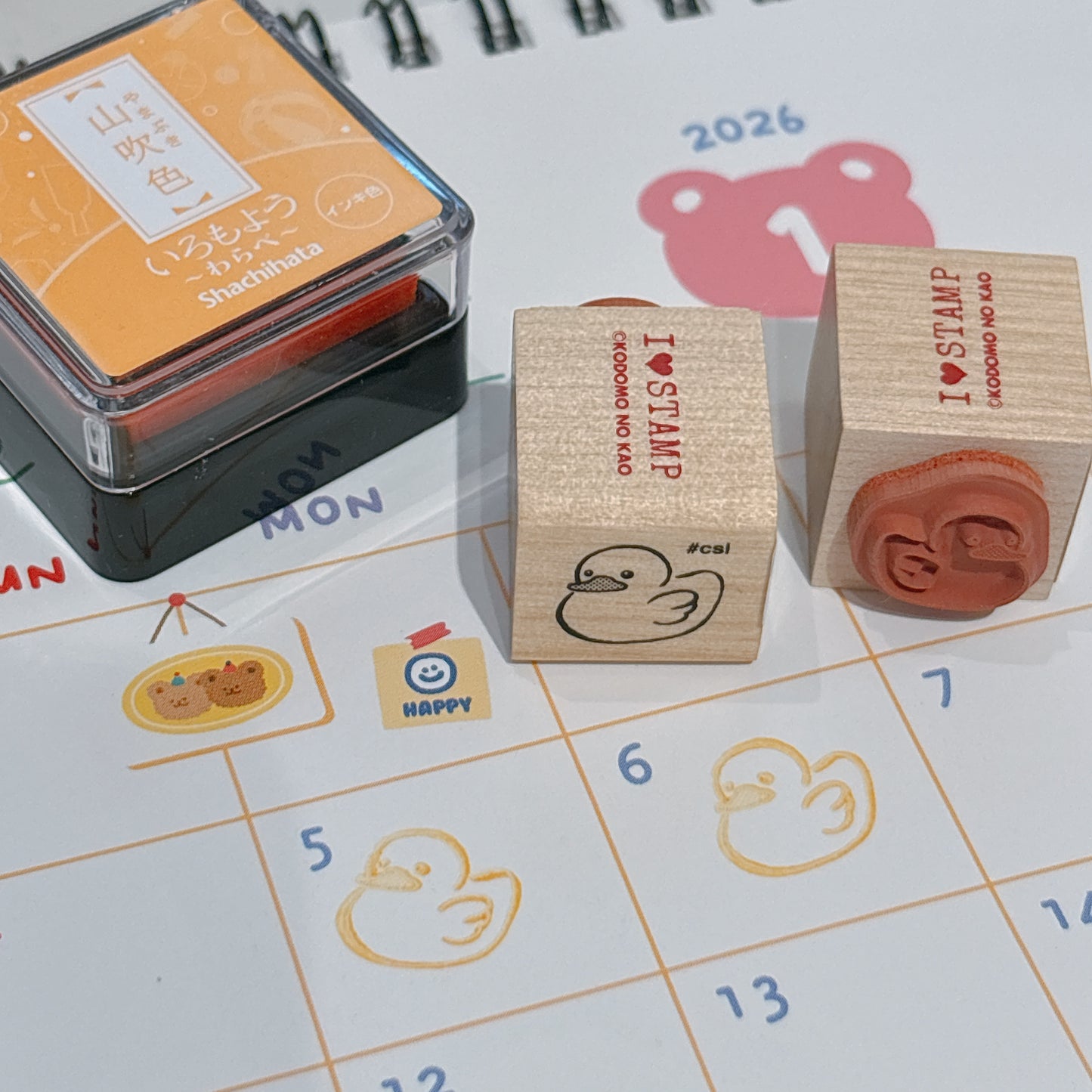 日本 I love Stamp 木製印章 - 膠鴨子