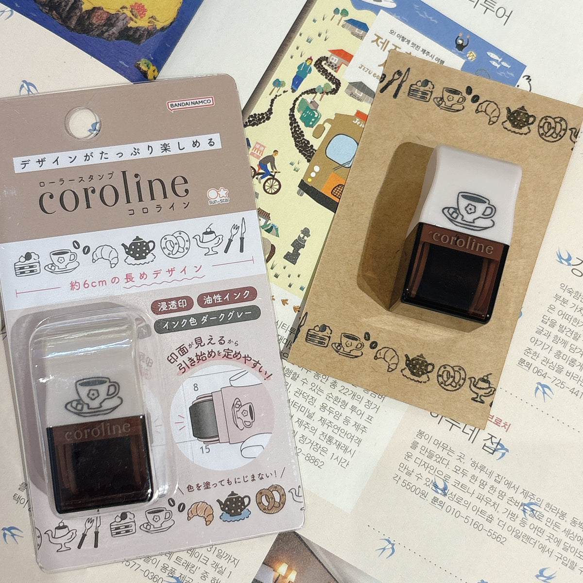 日本COROLINE 滾輪式印章 - Cafe