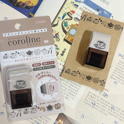 日本COROLINE 滾輪式印章 - Cafe