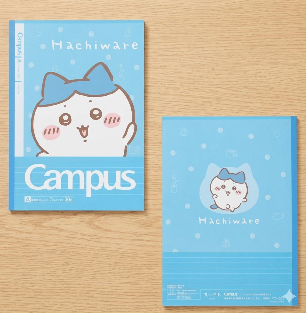 Chiikawa x Campus 大頭照片系列橫線筆記本套裝 - 一套5 入* [預購貨品，下單後14天出貨]