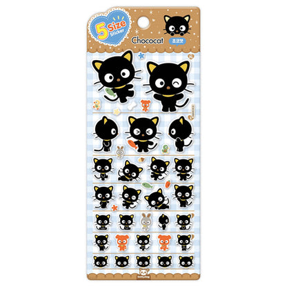 Sanrio Characters Five Size 貼紙 - Charcoal Cat [預購貨品］