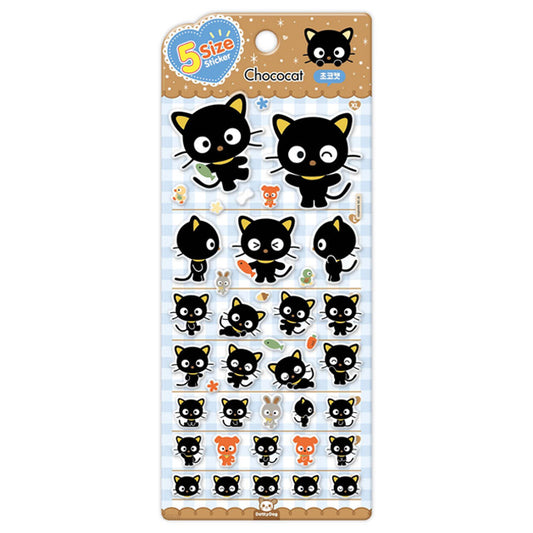 Sanrio Characters Five Size 貼紙 - Charcoal Cat [預購貨品］