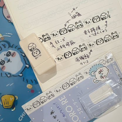 日本Chiikawa x Coro-re 滾輪式轆轆印章 - 團隊系列: 栗子與風獅