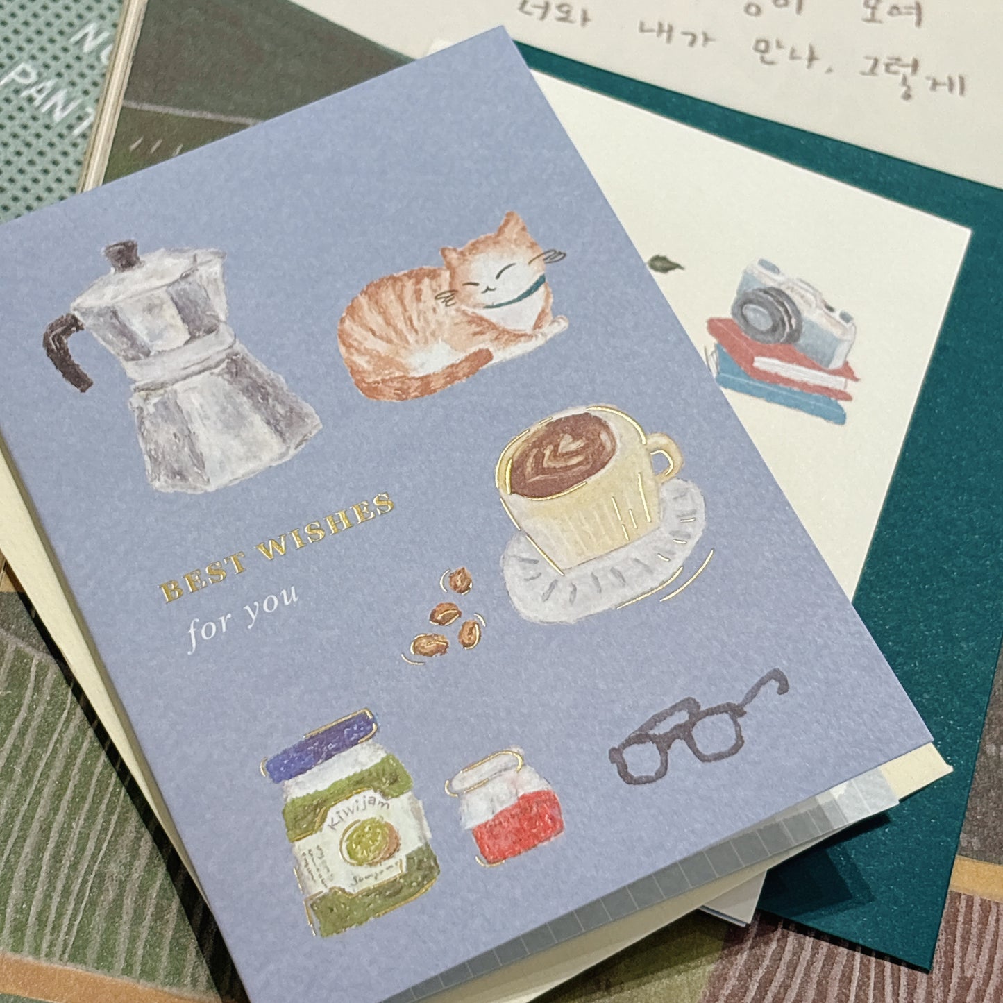 台灣手繪燙金心意卡— Best wish for you