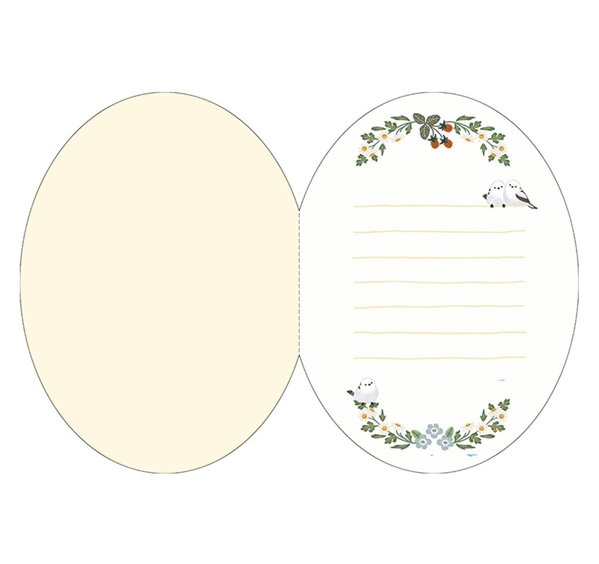 可愛動物金箔熨壓橢圓形心意卡 - 雪鳥的happy birthday