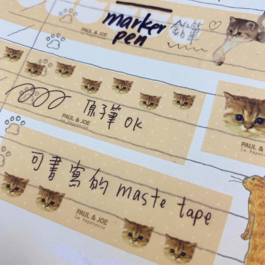 日本 Maste 聯承 Paul & Joe 貓咪可書寫和紙紙膠帶