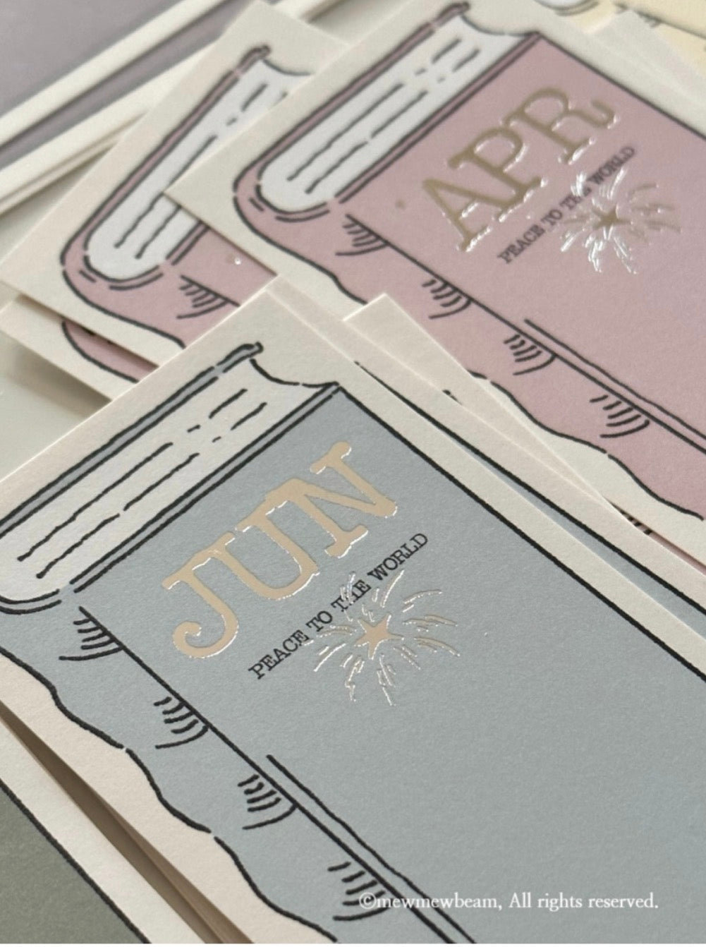 韓國Mewmewbeam 熨金銀 誕生月份專屬書簽 - 12 款選擇* [預購貨品，下單後14天出貨]