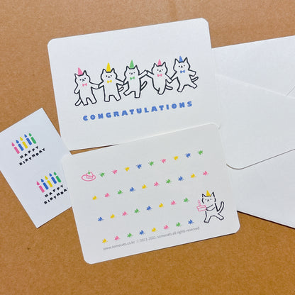 韓國插畫師썸캣츠可愛貓咪小卡 - Congratulations‼️
