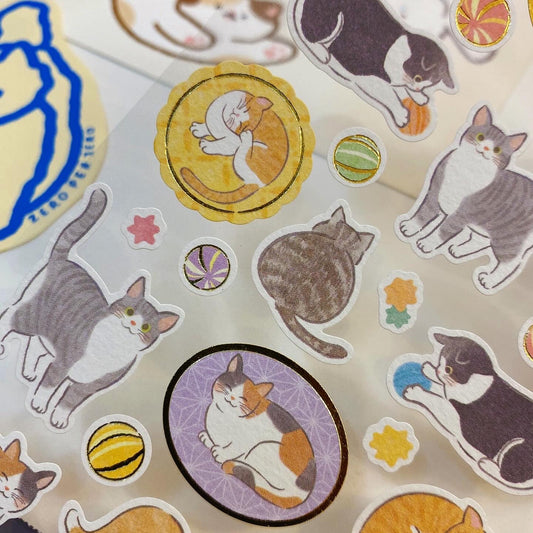 日本エヌビ 熨金貼紙 — 貓咪玩冷球