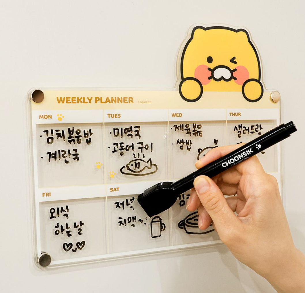韓國春植磁石每週日程規劃板 (附有筆）