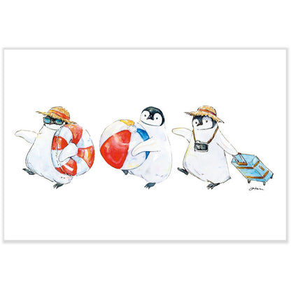 日本Active 夏・たび系列 - 明信片 —— 企鵝🐧去渡假🏖️