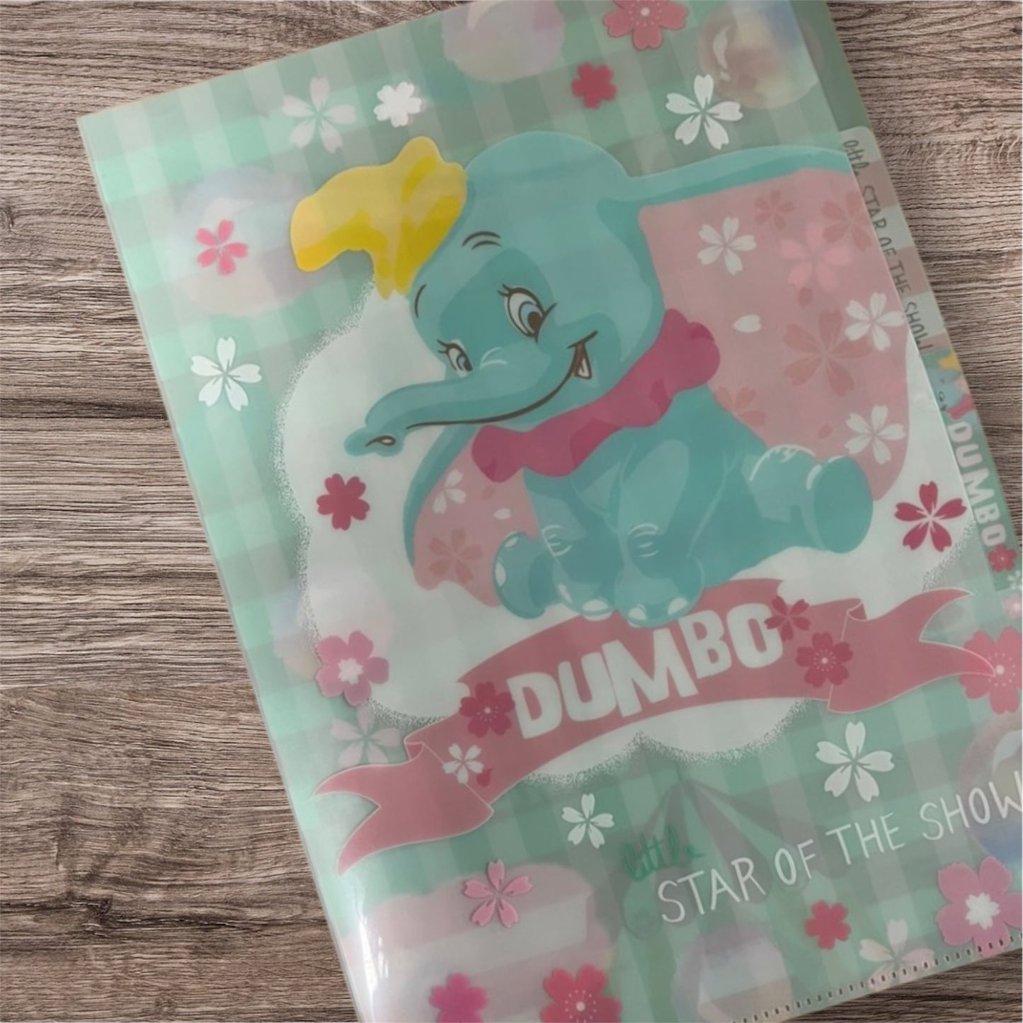 Disney 小飛象Dumbo 櫻花款 A4 三層文件夾