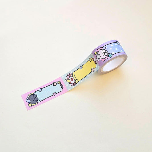 韓國插畫家썸켓츠 紙質可書寫卷裝 Label 貼 - Good night 貓咪