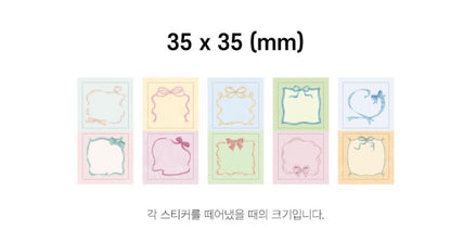 韓國Monolike 絲帶框框拼貼素材包 Ribbon Label Stickers Pack *可書寫* [預購貨品，下單後14天出貨]