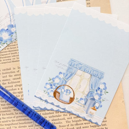 日本Sea Garden Memo 便條紙 - 藍色花卉的盛夏 [預購貨品］