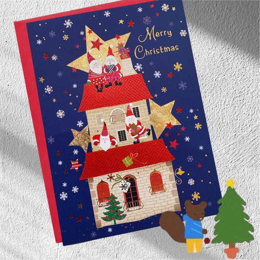 日本Little Christmas 熨金聖誕咭 - Ho ! Ho! Ho ! 聖誕老人來了