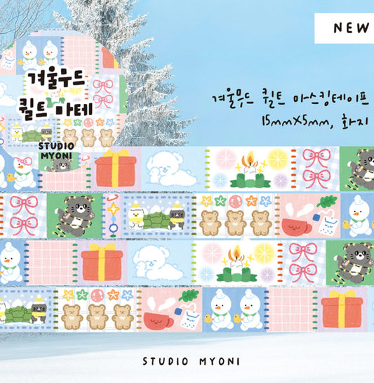 韓國Miyori 四季手帳紙膠帶 - 冬天的雪人和熊熊* [預購貨品，下單後14天出貨]