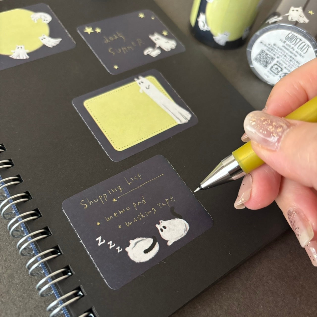 日本the Neko-noki 貓咪紙品: 鬼鬼貓咪可書寫便條貼