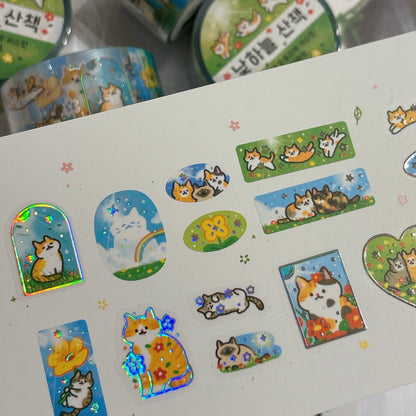 韓國 Doehye Drawing 貓咪四部曲卷裝貼紙: 第二部曲 - 踏踏森林原野