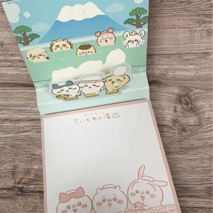 日本Chiikawa 富士山溫泉系列便條磚 100 頁 (封面可變立體）