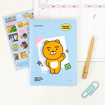 輕便之選‼️ 韓國 Kakao Friends 自填日子A5 Monthly 月計劃 [預購貨品]