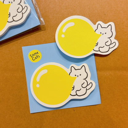 韓國插畫師썸캣츠 Sticky Memo - 吹泡泡貓咪