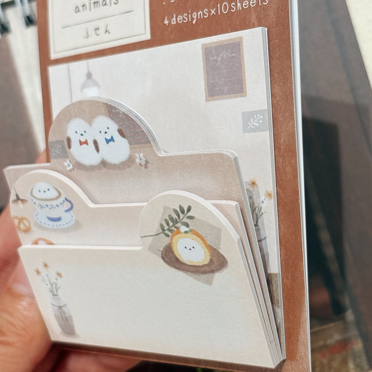日本可愛動物小店主題便條貼 (一本4 種尺寸‼️）- 雪鳥的咖啡甜點店