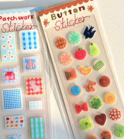 韓國Osoli Studio 彩色編織日記貼紙: Buttons  (預購貨品，下單後14天出貨)