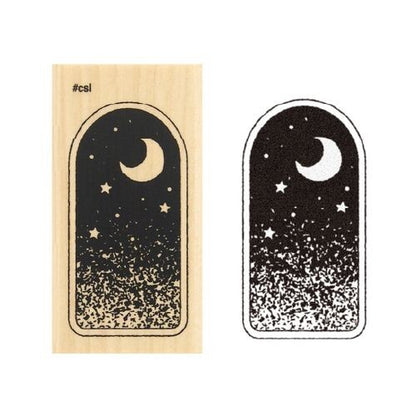 日本木製印章 - 窗外的星空