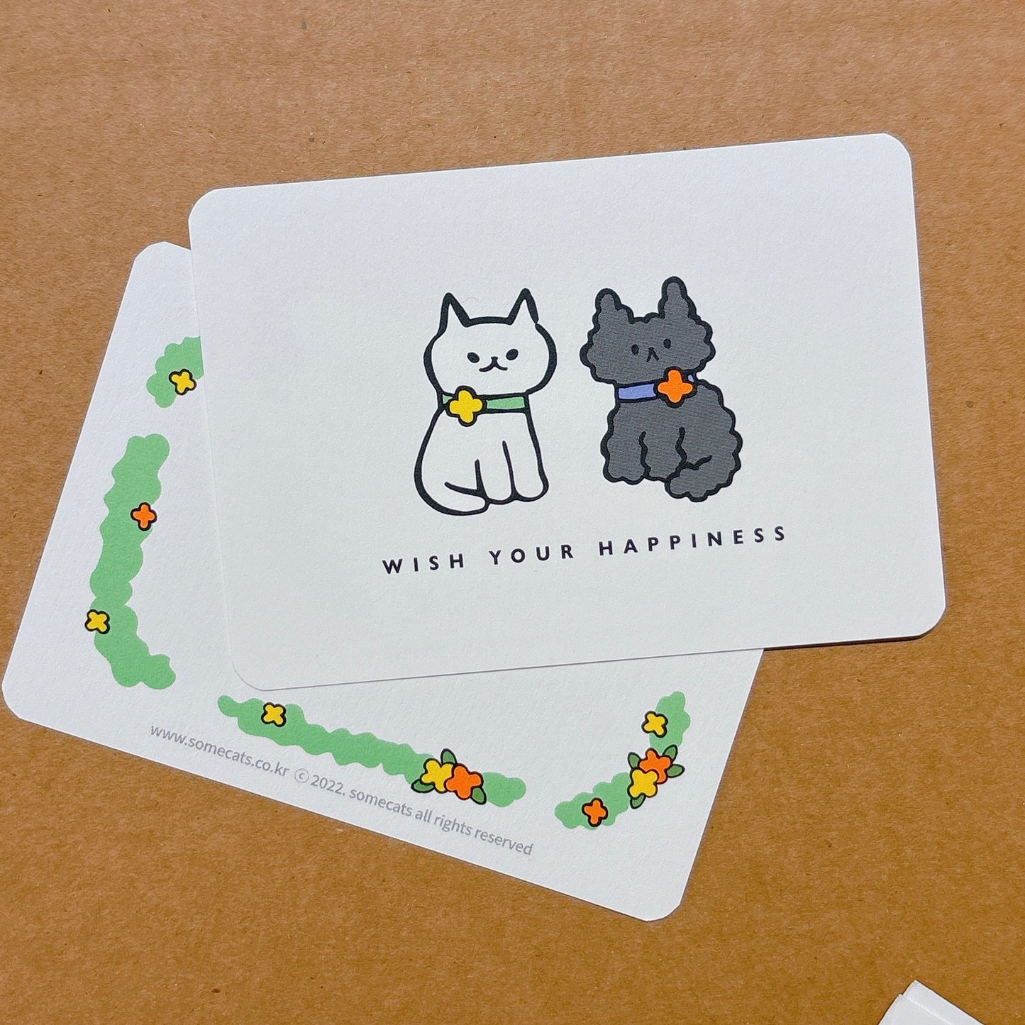 韓國插畫師썸캣츠可愛貓咪小卡 - Wish You Happiness ☺️