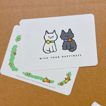韓國插畫師썸캣츠可愛貓咪小卡 - Wish You Happiness ☺️