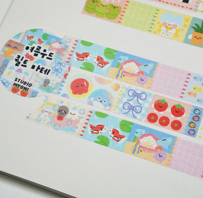 韓國Miyori 四季手帳紙膠帶 - 夏天的金魚和八爪魚* [預購貨品，下單後14天出貨]