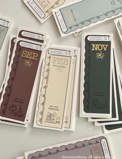 韓國Mewmewbeam 熨金銀 誕生月份專屬書簽 - 12 款選擇* [預購貨品，下單後14天出貨]