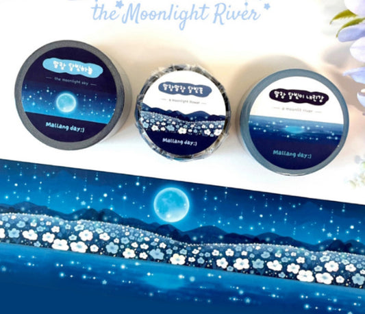 韓國Malang Day 和紙紙膠帶 - The Moonlight River [預購貨品，下單後14天出貨]
