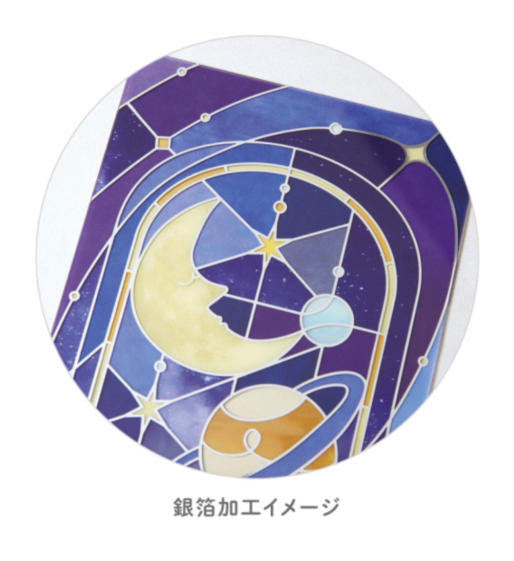 日本Ryuryu銀箔加工透明書簽卡片系列 - 月亮與木星 [ Pre-order]
