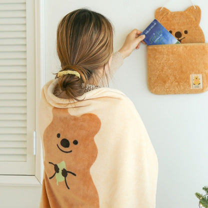 韓國濟州Kiki Quokka 毛絨絨小被子* 抱著樹葉 🍃[預購貨品，下單後14天出貨]