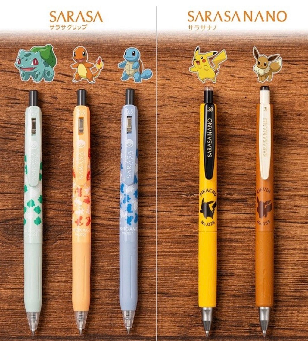 《訂購完畢‼️》 30 週年紀念，限量版Zebra Sarasa x Pokemon 聯乘特別版 Sarasa Nano 0.38 黑色原子筆