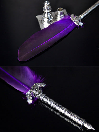 Wearingeul Ink 羽毛鋼筆套裝 Pen & Pen Holder Set (Your Throne - Purple) (預購貨品）