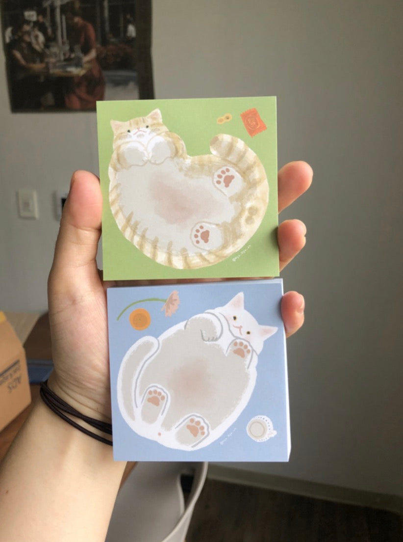 韓國Nya Nya 我最愛貓咪系列特輯 - 偷看貓咪性感的肚腩Memo Pad - 兩款選擇