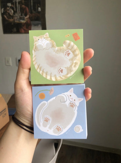 韓國Nya Nya 我最愛貓咪系列特輯 - 偷看貓咪性感的肚腩Memo Pad - 兩款選擇