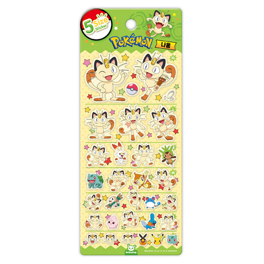 韓版Pokemon 寵物小精靈系列 5 Sizes 貼紙 - 喵喵怪