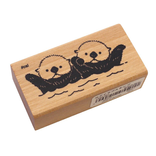 日本 I love Stamp 木製印章 - 水獺手拖手