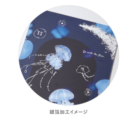 日本Ryuryu  天空や時間銀箔加工透明書簽卡片系列 - 夜水母 [ Pre-order]