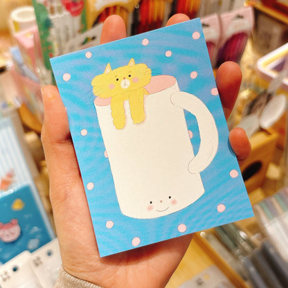 韓國 Tomatoyou 便條磚 - 貓咪的杯子