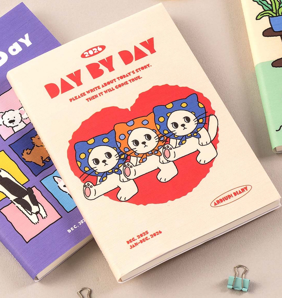 韓國2026 Day by Day Monthly & Daily Schedule 月計劃 + 日計劃 - 3隻戴頭巾的貓咪 [預購貨品，下單後14天出貨]