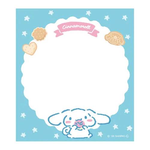 日本古川紙工 x Sanrio 零食系列便條簿80張: 肉桂狗愛吃餅餅 [預購貨品，下單後14天出貨]
