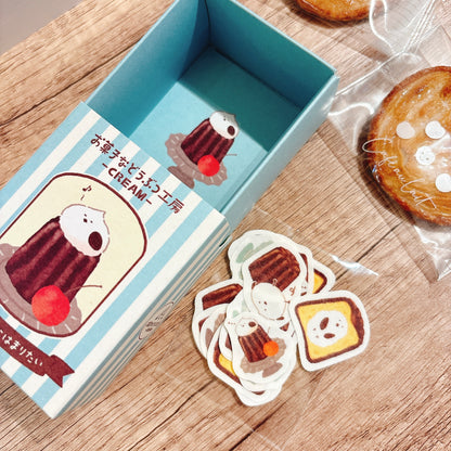 日本古川和菓子工房系列 - 雪鳥可麗露盒仔貼紙