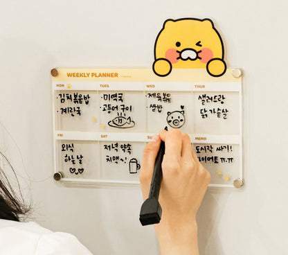 韓國春植磁石每週日程規劃板 (附有筆）