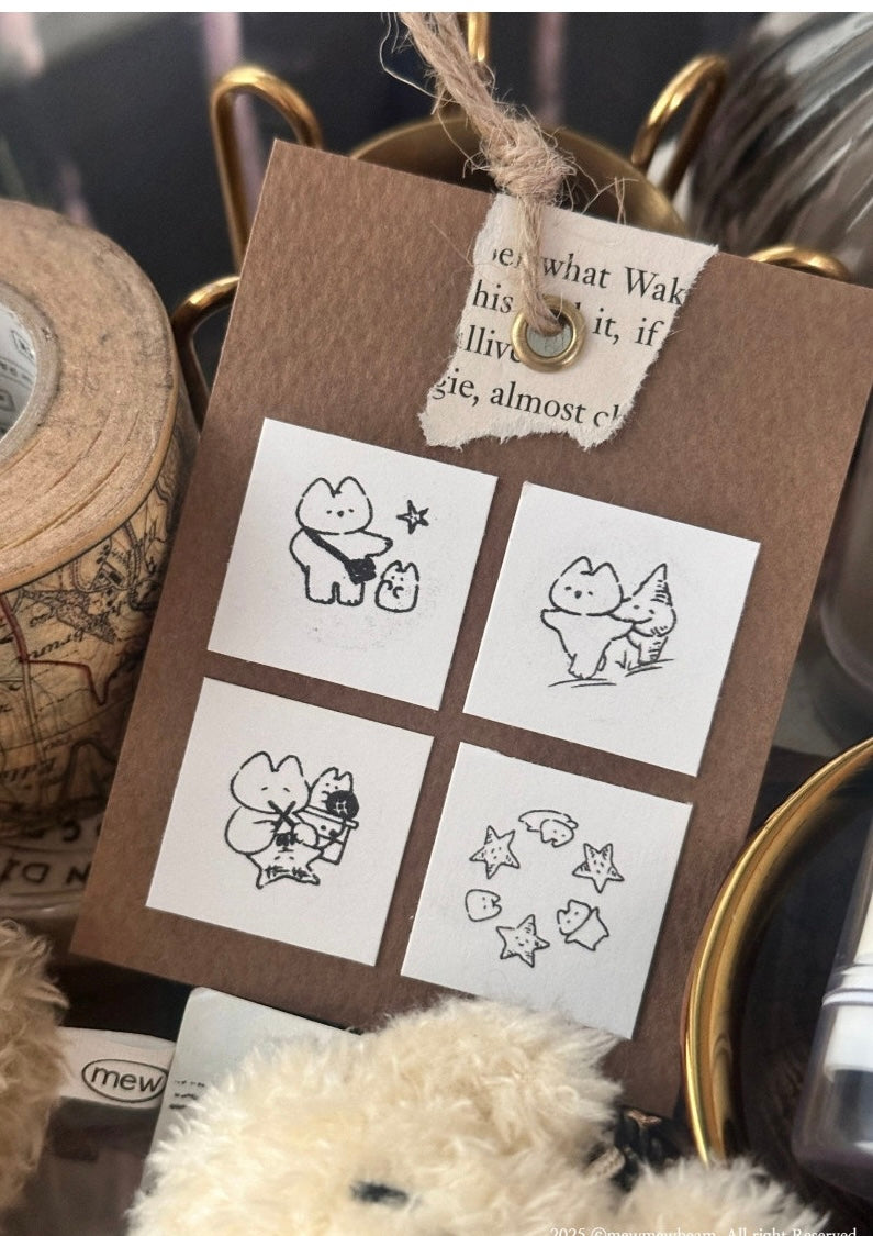 韓國Mewmewbeam 復古懷舊自帶墨水印章 - 星之系列* [預購貨品，下單後14天出貨]